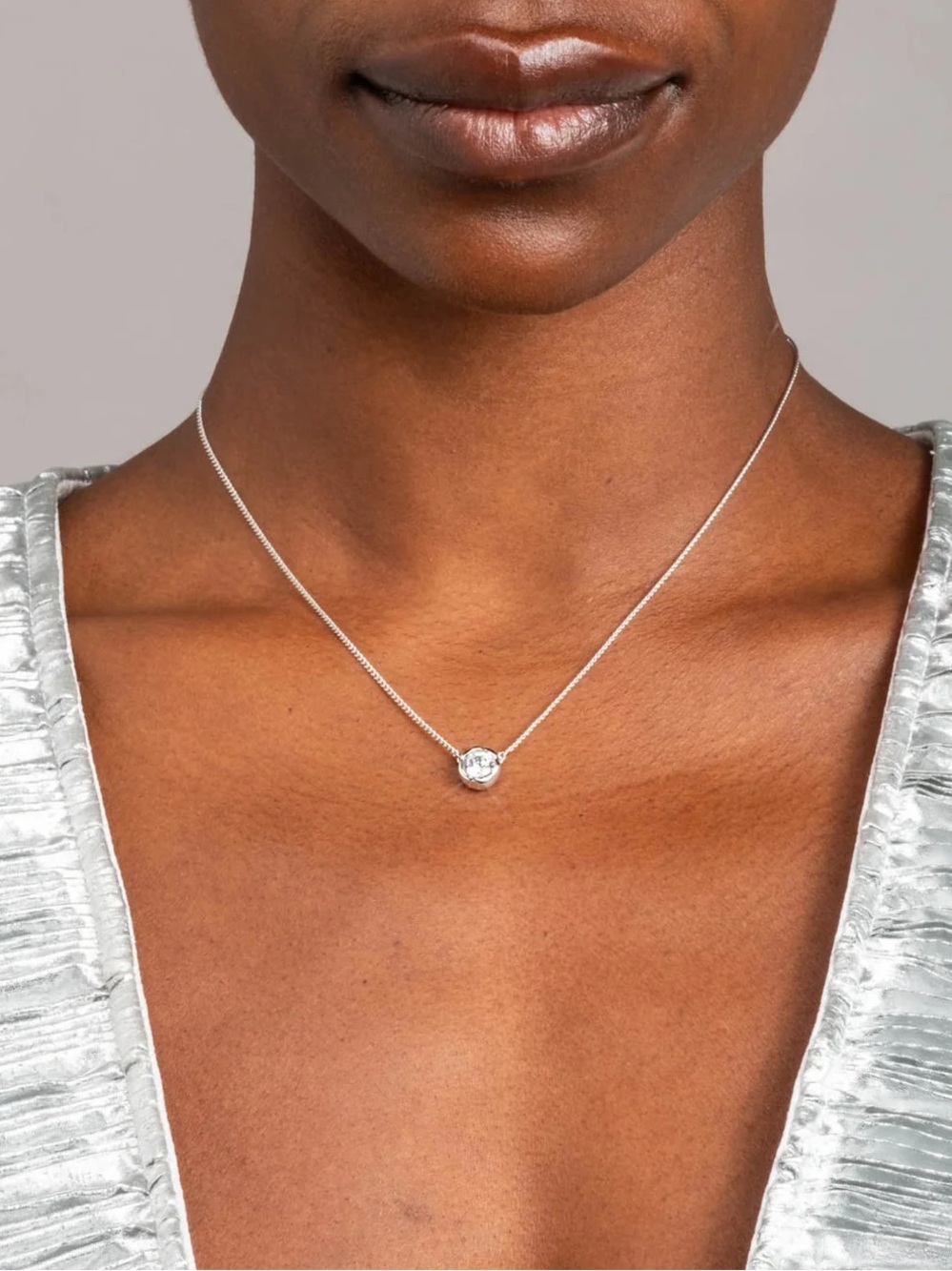 Alexis Bittar Asterales Silver Solitaire Necklace